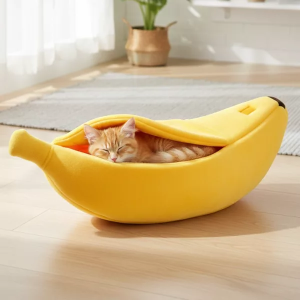 banana cat bed, pet cosy nest