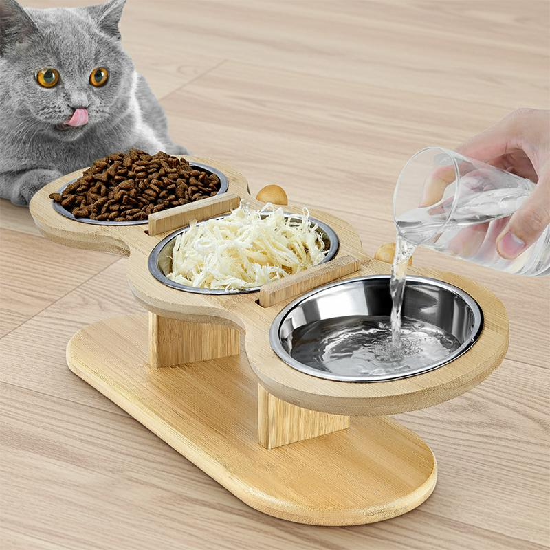 elevated cat bowl, raised cat bowl, cat bowl stand, raised cat feeder