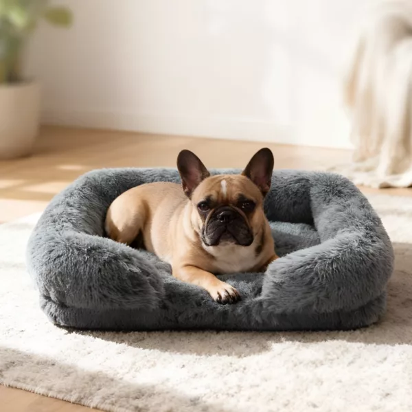 calming dog bed, dog bed with pillow, anti anxiety dog bed, fluffy dog bed, dog bed, memory foam dog bed, orthopaedic pet bed, dog bed with sides, breathable dog bed, large dog bed, dog mattress